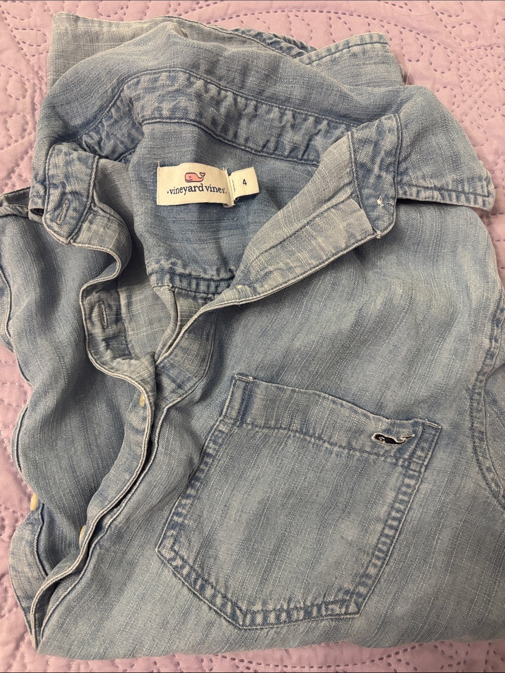 Vineyard Vines Light Blue Denim Button-Down Shirt